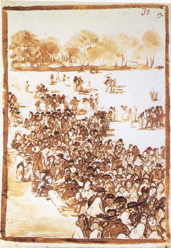 Francisco Goya Crowd in a Park China oil painting art